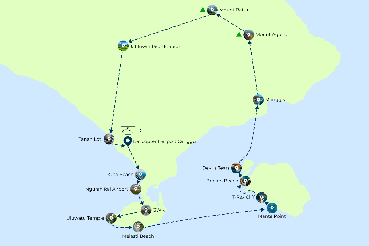 Route map: All Bali Tour