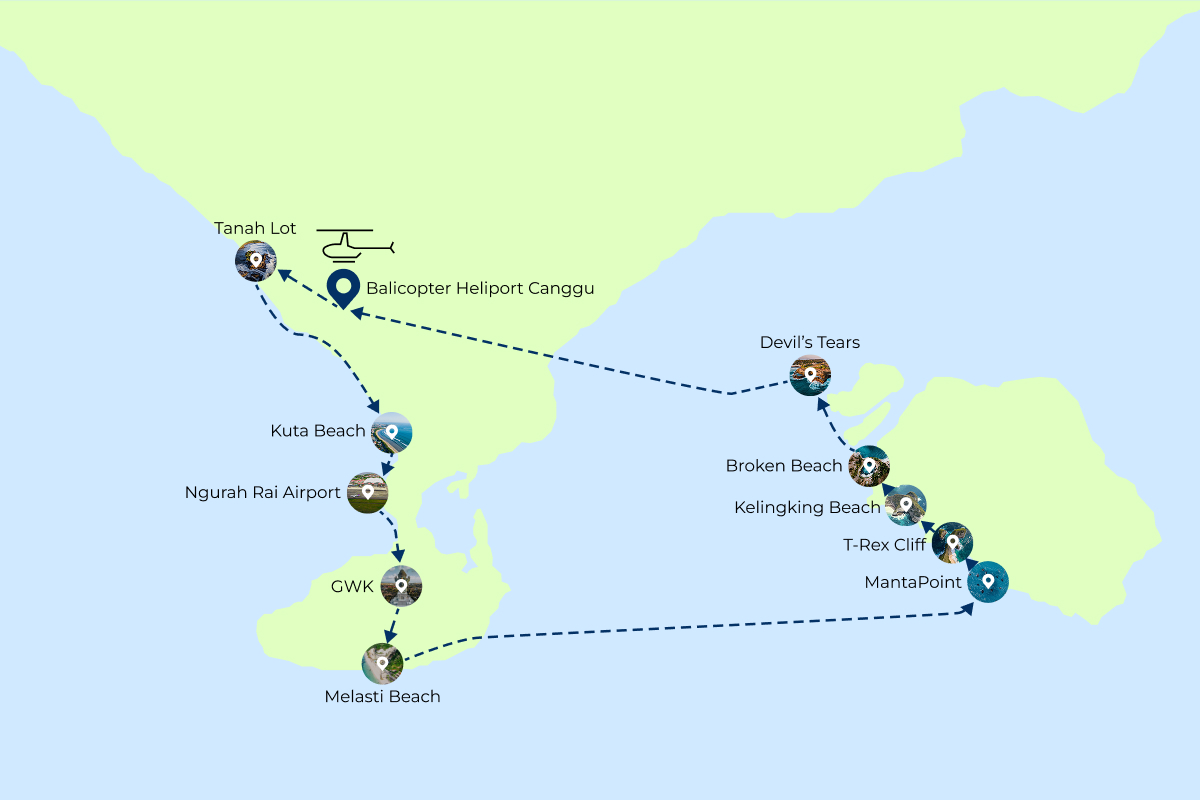 Route map: Four Islands Perfect Tour