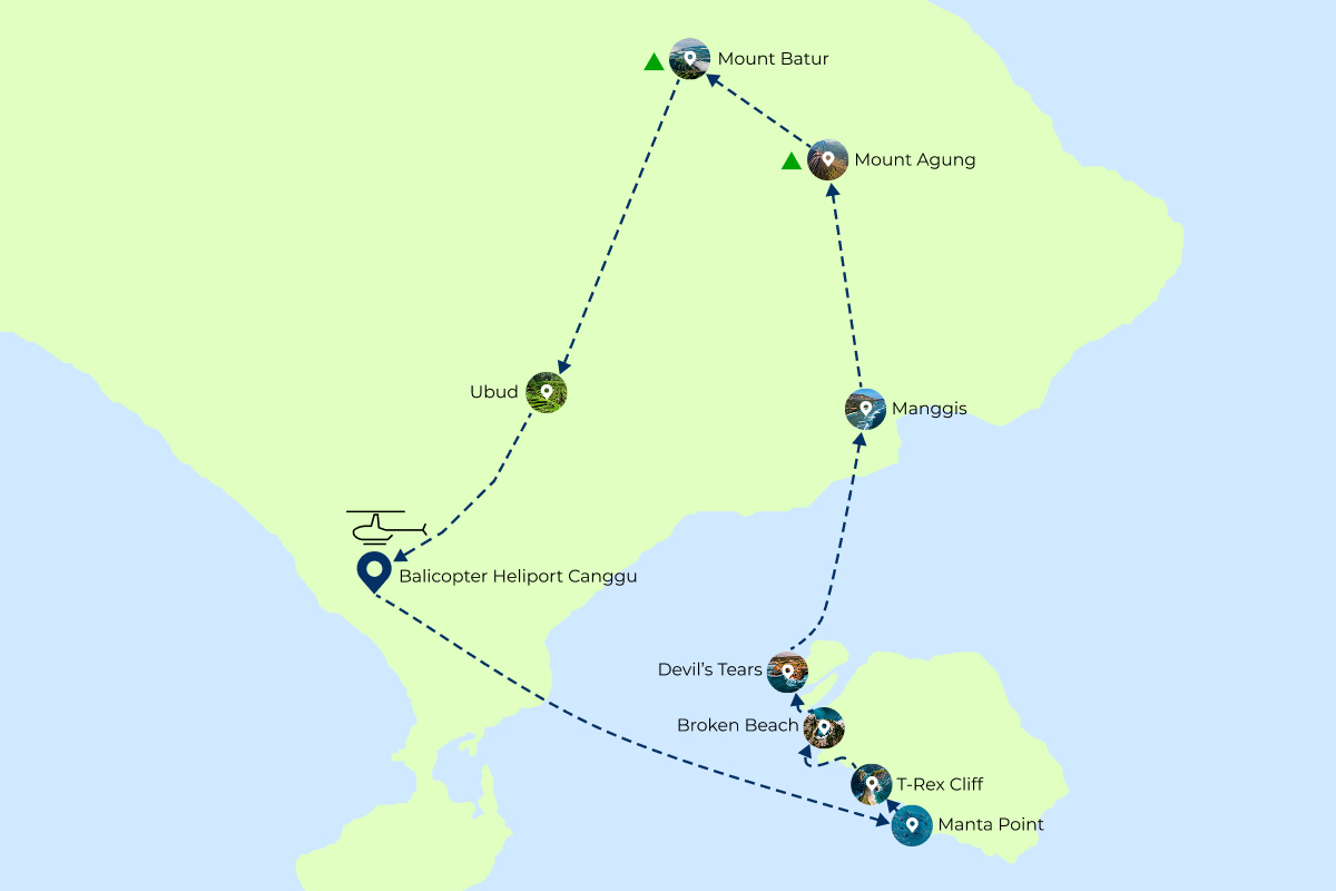 Route map: Volcanoes and Islands